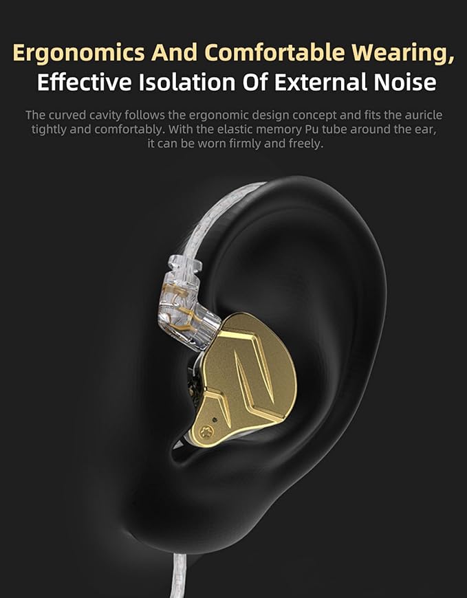 KZ ZSN PRO X Gaming Earbuds in Ear Monitor Headphones, High Fidelity IEMS Earphones, Hybrid Dual Driver Wired Earbuds with 1BA 1DD Detachable Tangle-Free Cable for Computer Tablet (Black, with Mic)