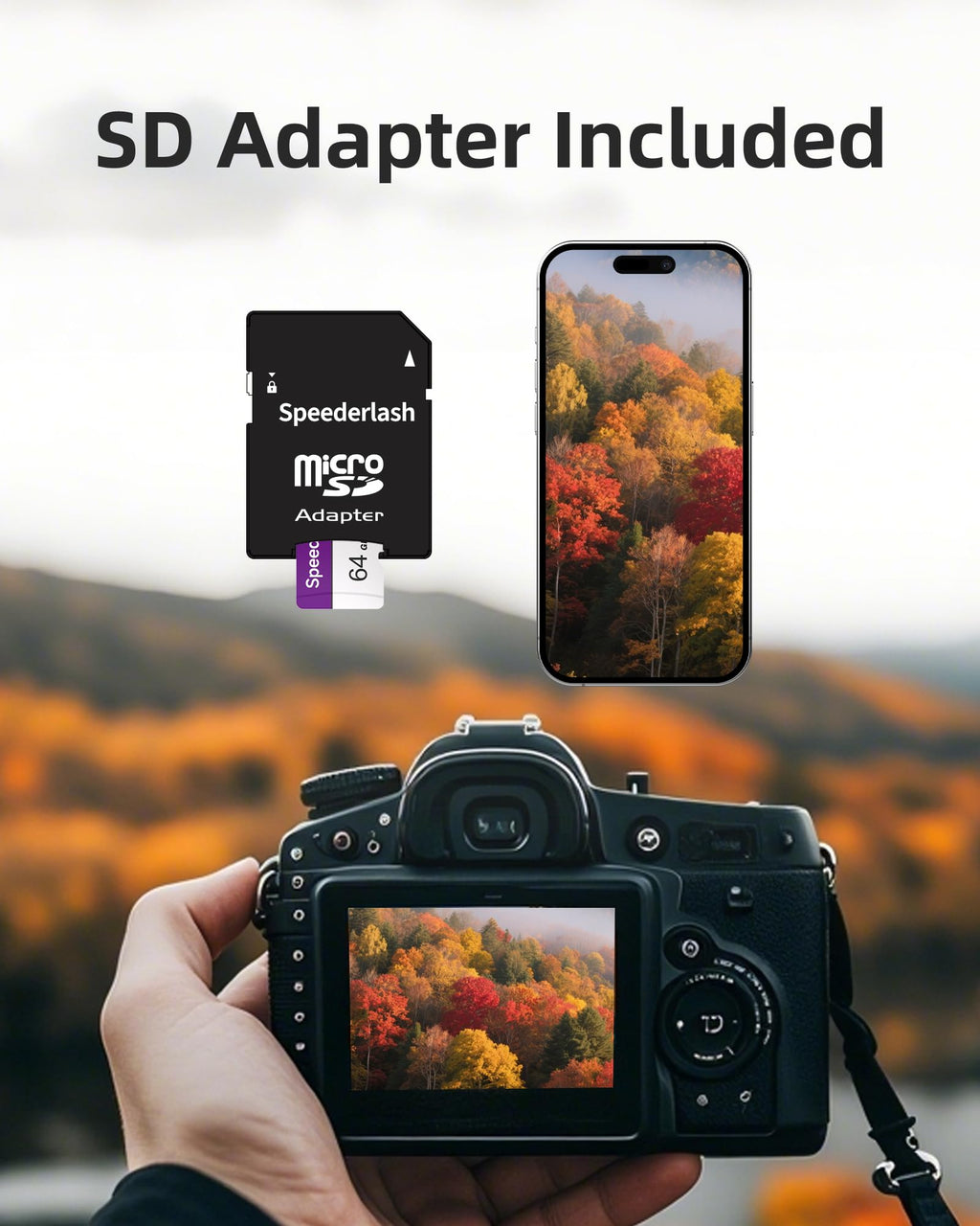 Speederlash Memory Card 64GB 5 Pack, Blank Digital Storage Media, Electronic Memories, Machine-readable