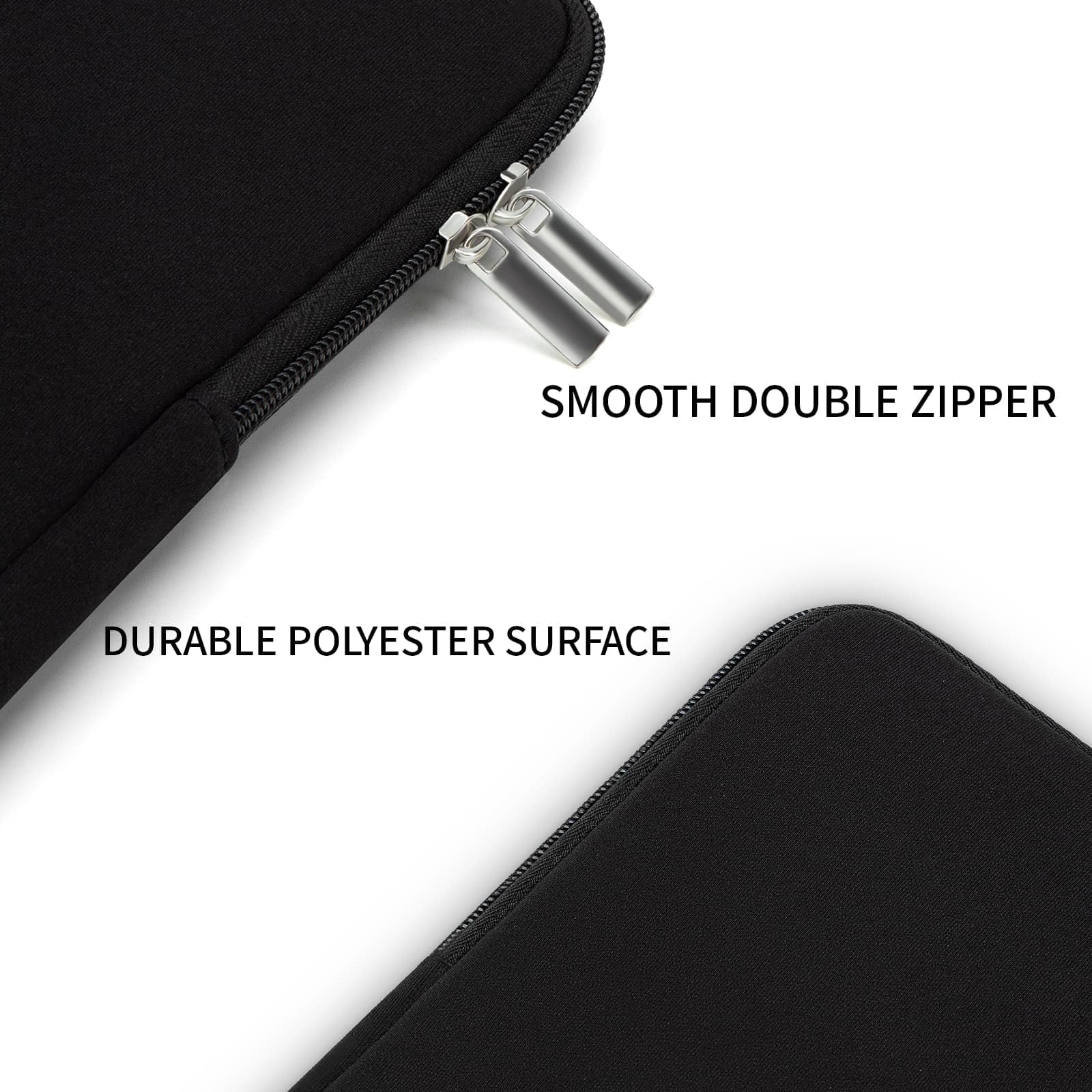 RAINYEAR 13.3 Inch Laptop Sleeve Case Soft Lining Padded Cover, Black