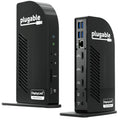Plugable USB-C Triple Monitor Docking Station: 13-in-1 Laptop Dock with 100W Charging for Mac (DisplayLink Driver Required), Windows, Chrome, 3 HDMI, Gigabit Ethernet, SD, USB-C 20W, 4 USB - UD-ULTCDL