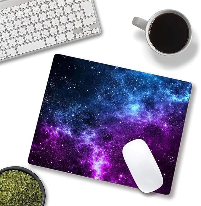 Galaxy with Lots of Star Mouse Pad, Cosmic Nebula Mouse Pad Custom Design, Square Waterproof Mouse Pad Non-Slip Rubber Base MousePads for Office Laptop, 9.5 inch x7.9 inch x0.12 inch Inch