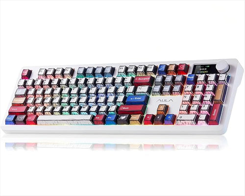 AULA F106 Pro Wireless Gaming Keyboard Creamy Mechanical Keyboards 104 Keys