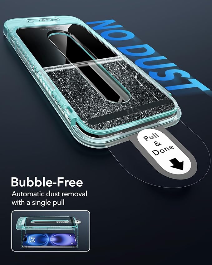 ESR 3 Pack for iPhone 16 / iPhone 15 Privacy Screen Protector, Anti-spy Tempered-Glass Privacy Screen Protector with Flawless Fit Tray, Micro-curved Edges, Case Friendly