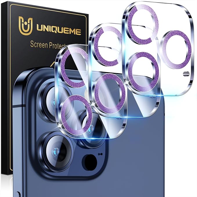 UniqueMe for iPhone 15 Pro/15 Pro Max Camera Lens Protector-Dark Purple