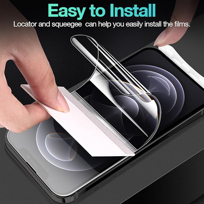 3 Pack Flexible Film Screen Protector for iPhone 12 Pro Max, Non-breakable Soft TPU Hydrogel Film for iPhone 12 Pro Max Screen Protector Film (NOT Glass)