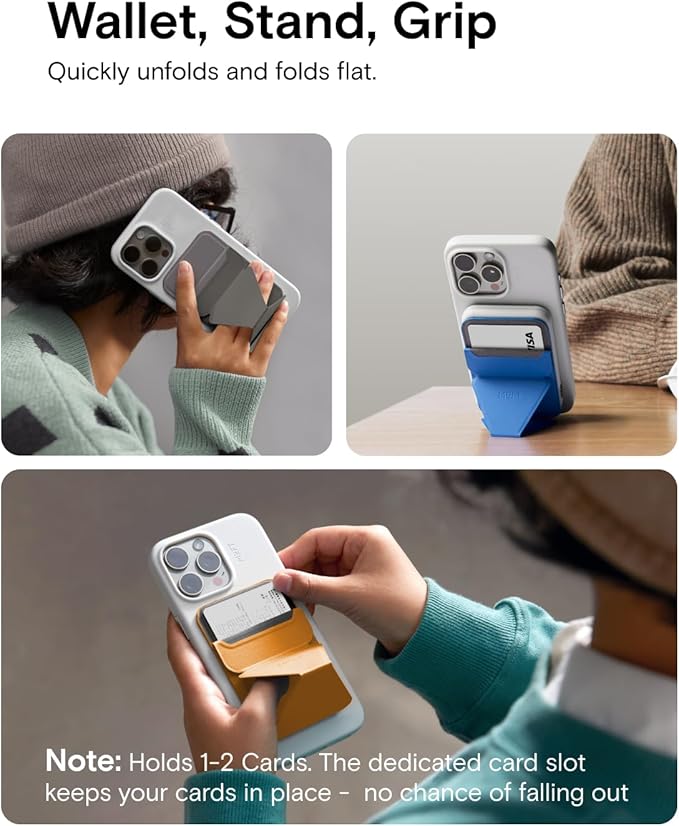 MOFT Magnetic Wallet Stand Compatible with iPhone 16/15/14/13/12 Series, Angle Adjustment & Magsafe Compatible MOVAS Phone Stand, Peony
