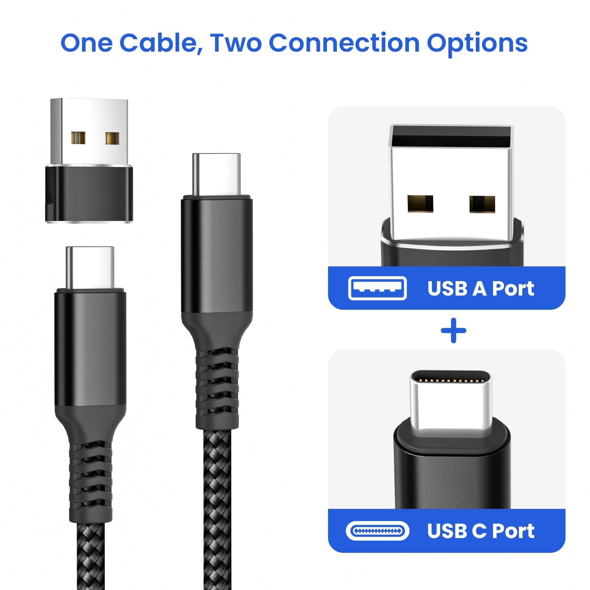 Elebase for Samsung Z Fold Flip 7 USB C Charging Cord 6.6FT with Adapter