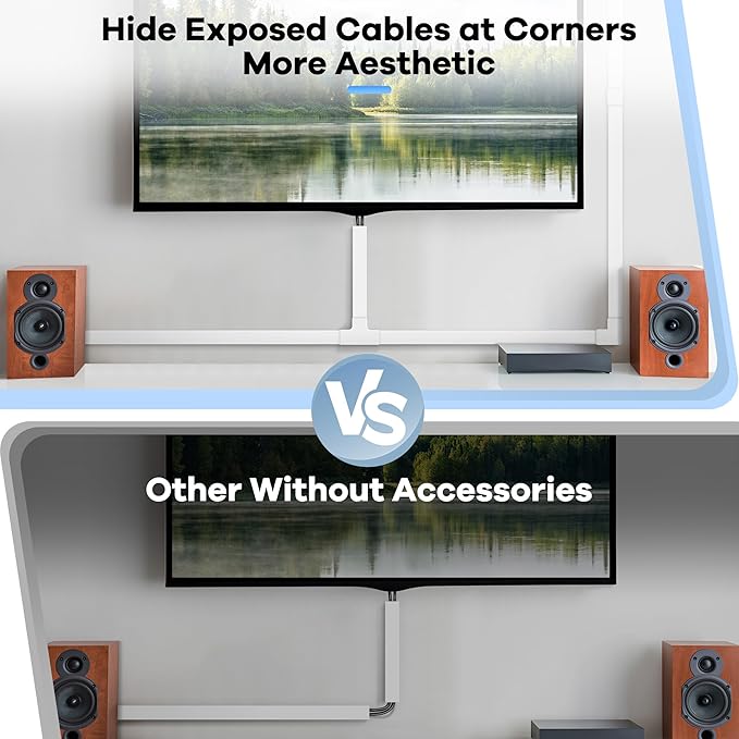 One-Cord Hider Kit, 126in (8 x L15.7in) Cable Covers for Wires on Wall, Mini Wire Hider for Wall Mounted TV, Beige Cable Raceway, Paintable Cord Cover Cable Management for Home Office, W0.6in x H0.4in