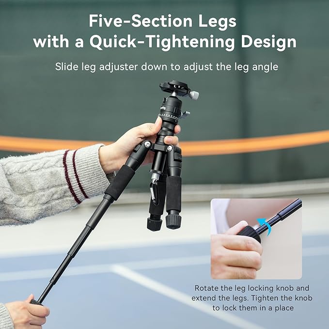 SmallRig VT-20 Aluminum Mini Tripod, 20" Desktop Tripod with 360° Ball Head, Compact Desktop Tripods for DSLR Camera Video Camcorder, Load up to 13lb/6kg