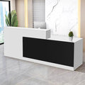 Reception Desk with Counter Modern Checkout Counter with Lockable Drawer Keyboard Tray Receptionist Desk for Office Salon Reception Table E Right 71inch/180cm