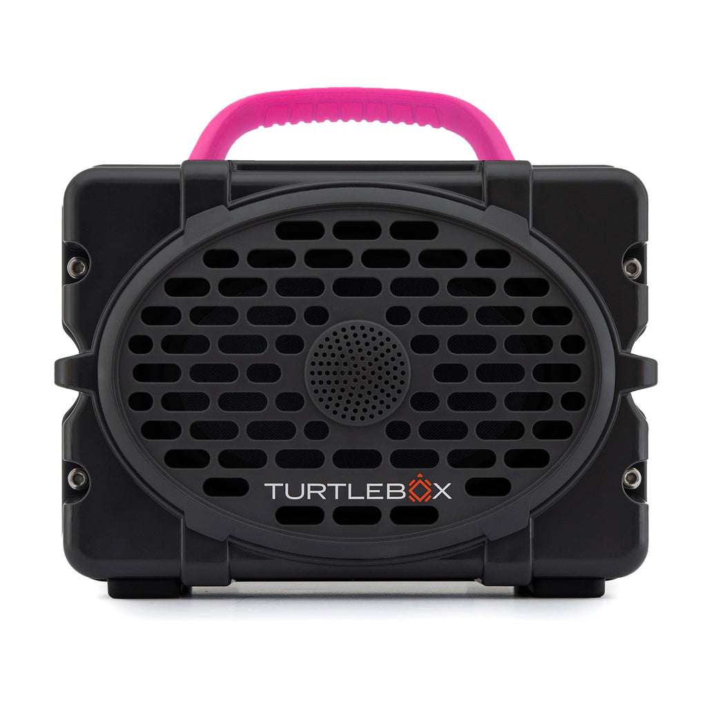 Turtlebox Original Gen 3 Outdoor Bluetooth Speaker, Gray/Hot Pink