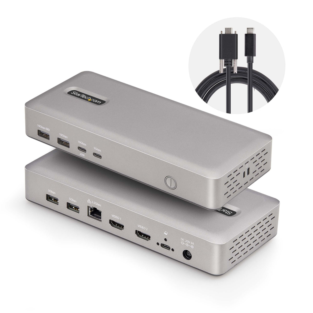StarTech Driverless USB4 Dock, Dual 4K 120Hz or 8K 60Hz HDMI, 100W, 2.5GbE