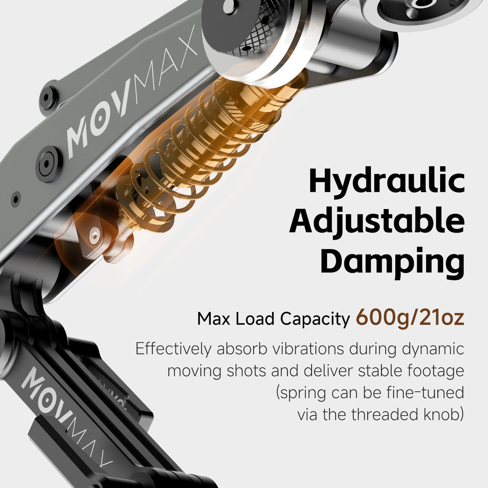 MOVMAX Blade Arm Solar Electronic Suction Cup Mount, Shock Absorber Arm Car Mount for DJI Pocket 4/3, GoPro Hero 13, 360 Action Cameras with Auto Pressure Detection & LCD Display, Pocket 3 Accessories