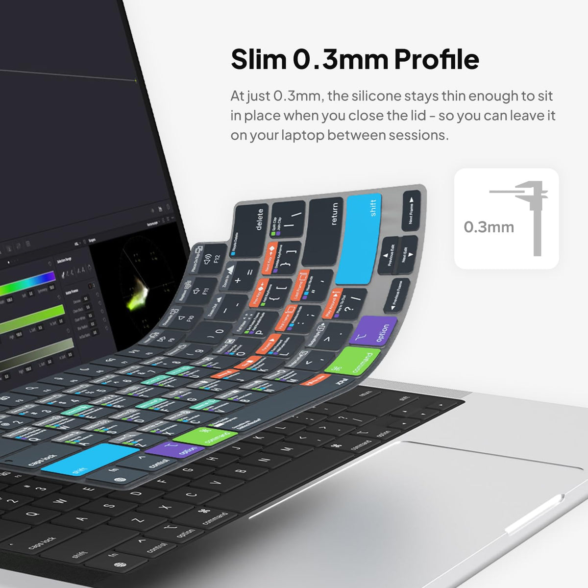 JCPal Davinci Resolve Shortcut Guide Keyboard Cover for MacBook Pro/Air/Neo