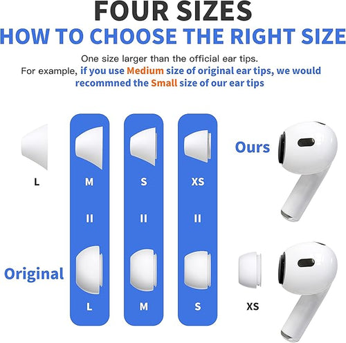 4 Pairs Ear Tips for AirPods Pro 1 & 2 [Relief Pain] [Fit in Case] Noise Cancellation Add Grip Sport Earbuds [US Patent Registered] (Small)