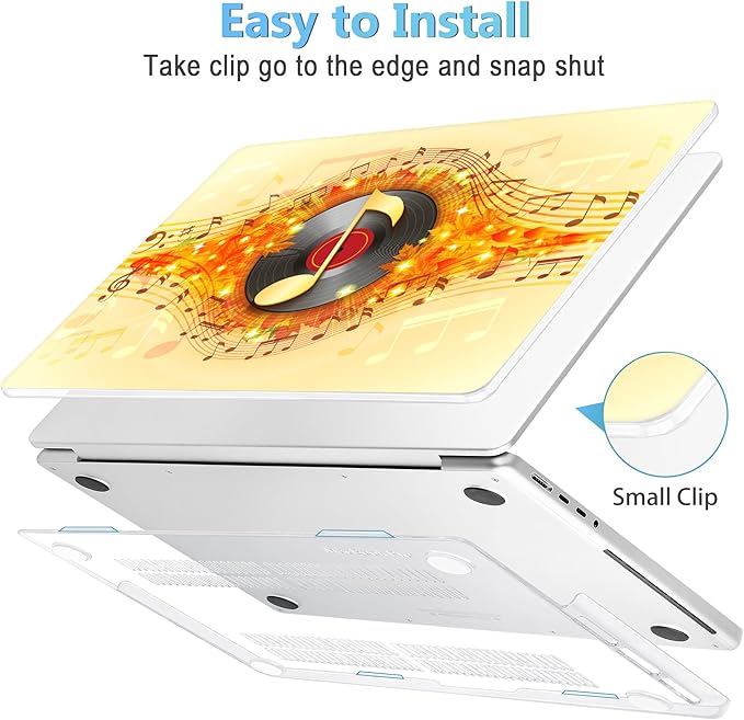 Mektron Case for MacBook Pro 16" M4 A3403 A3186 M3 A2991 M2 A2780 M1 A2485 (2021/2023/2024) Pro/Max with Touch ID, Hard Shell Plastic Laptop Cover Keyboard Cover Screen Protector, Music Record