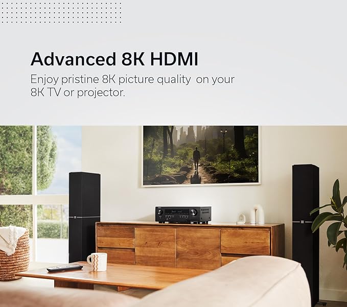 Denon AVR-S770H 7.2ch 8K Smart AV Receiver with Voice Control and DTS:X with 6 Year Amber Protection Plan (2023)