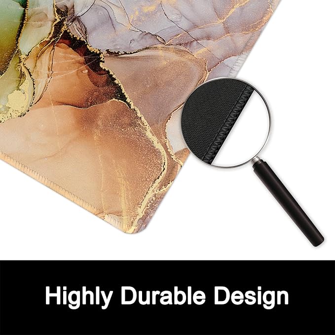 ITNRSIIET Mouse Pad with Stitched Edge Premium Textured Smooth Precise Operation Waterproof Washable Non-Slip Rubber Base Desktop Protection Mat, 10.2×8.3×0.12 inches, Abstract Texture