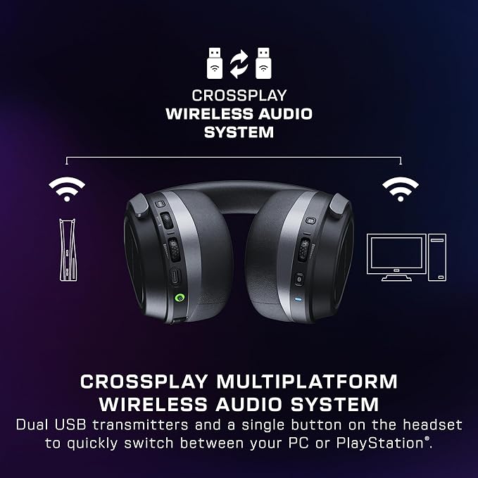 Turtle Beach Stealth 700 Gen 3 Wireless Multiplatform Amplified Gaming Headset for PC, PS5, PS4, Mobile – 24-bit Audio, 60mm Drivers, High-Bandwidth Microphone, Bluetooth, 80-Hr Battery – Black