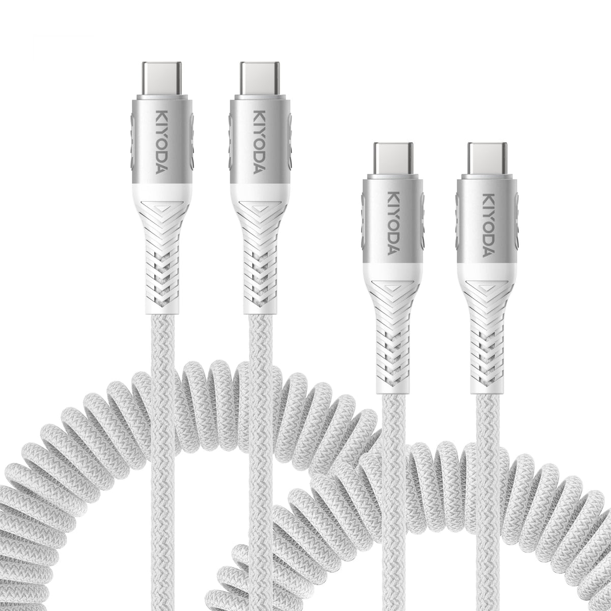 USB A to USB C Cable 3FT/6FT, Coiled USB C Cable for Car, 66W USBC Cable