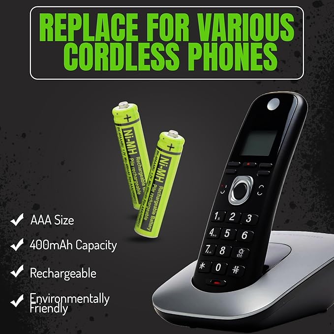 RocketBus 2 BK-40AAABU Replacement 1.2V 400mAh Battery Packs for Panasonic Cordless Phone Handset