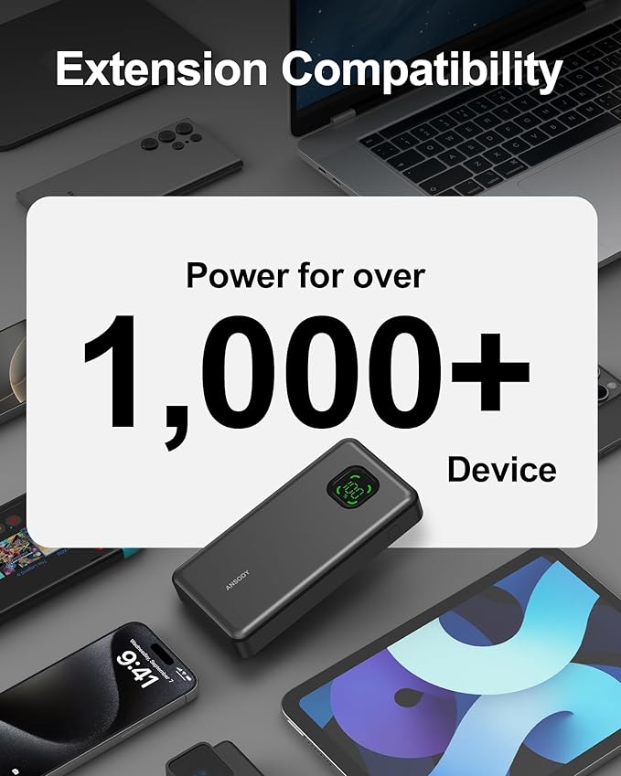 65W Laptop Power Bank, 25000mAh 101W Total Fast Charging Portable Charger