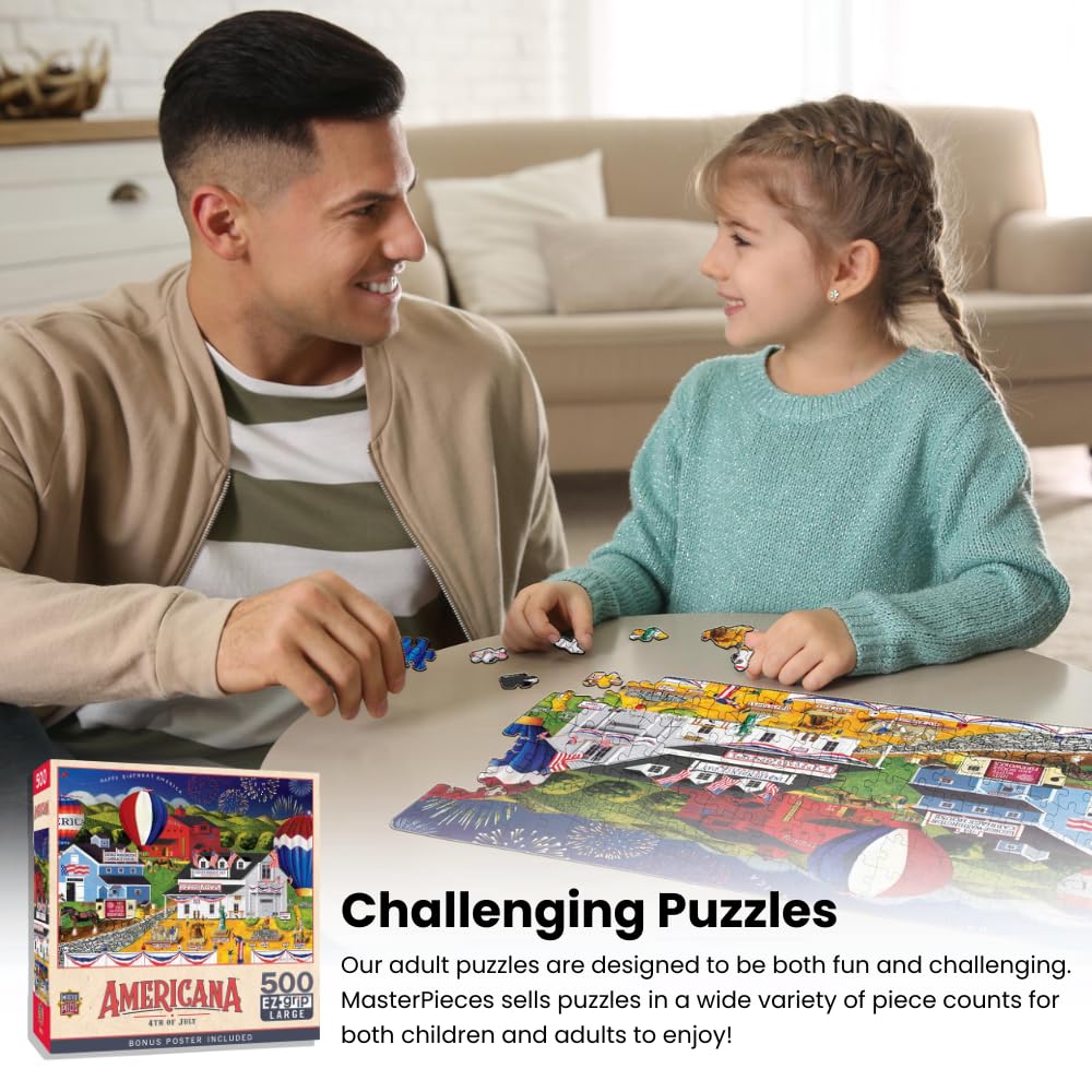 MasterPieces 500 Piece EZ Grip Jigsaw Puzzle for Adults, Family, Or Youth - After The Chores - 19.25"x26.75"
