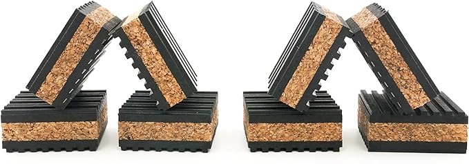 Sound Isolation Pads. Cork Pads for Speakers to Improve Sound and Reduce Vibration (1" Pack of 8)