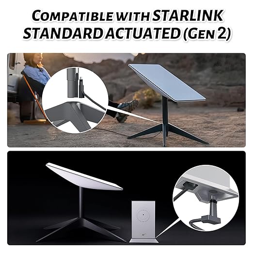 33FT Replacement Cable for SpaceX Starlink Rectangular Satellite V2, Standard Actuated Gen 2 Extension Cable with Waterproof End Caps