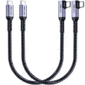 1FT USB 4 Cable Right Angle [2 Packs], 240W USB C Cable, 40Gbps High Speed Data Transfer with Single 8K or Dual 4K Display Video Dispaly Compatible with iPhone 16/16 Pro Max/16 Plus