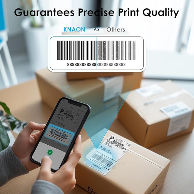 Bluetooth Thermal Shipping Label Printer, 4x6 Portable Thermal Address Label Printer for Small Business, Compatible with iPhone,Android,Windows,Mac,Chromebook –Works with Ebay Shopify USPS&More