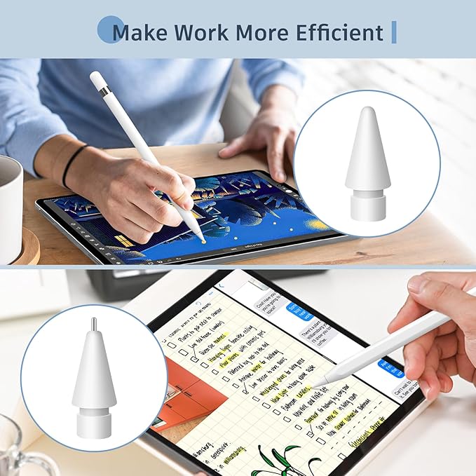 Replacement Pencil Tips for Apple Pencil 2nd Generation/ 1st Generation Tips,iPencil Tip Nibs Accessories for iPad Pro/Apple Pencil Pro/USB-C (6 Pack)