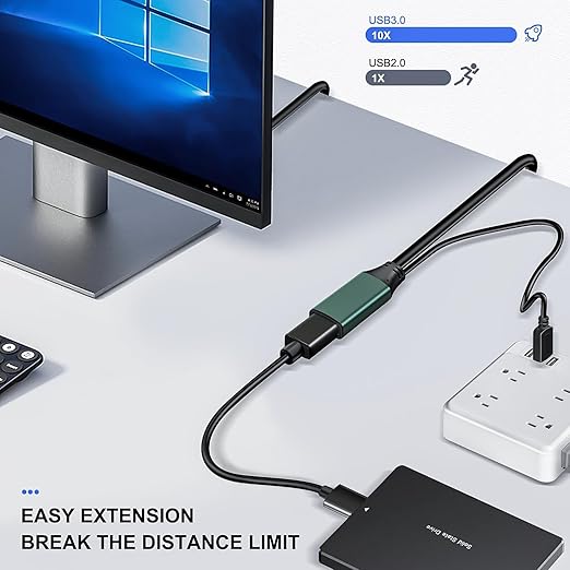Kumiho 65FT USB 3.0 Extension Cable with Extension Chipsets Signal Booster Active Type A Male to A Female for PlayStation, Xbox, Keyboard, Mouse, USB Flash Drive, Printer, Camera and More