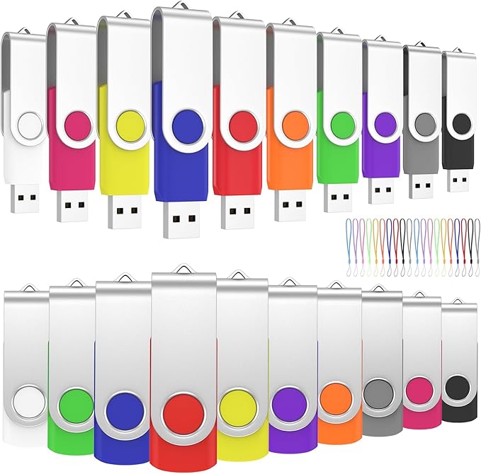ABLAZE 8GB USB Flash Drive 100 Pack, USB 2.0 Thumb Drives Bulk Memory Sticks Pendrives 100PCS (Mixcolors)