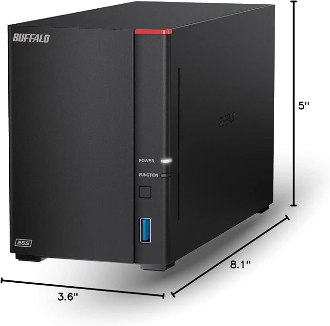 BUFFALO LinkStation 720 8TB 2-Bay Home Office Private Cloud Data Storage with Hard Drives Included/Computer Network Attached Storage/NAS Storage/Network Storage/Media Server/File Server