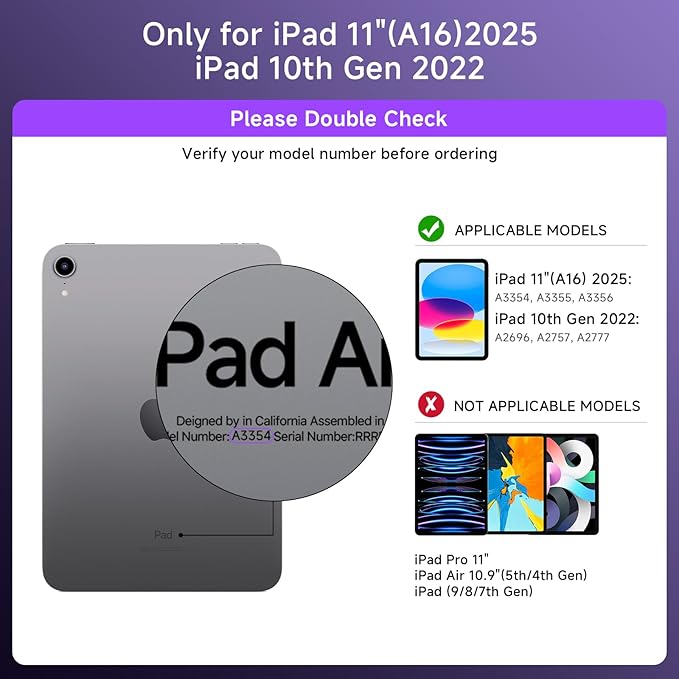 Transparent Case with Keyboard for iPad 11th Gen 11 Inch.(A16, 2025) & 2022 iPad 10th Gen 10.9 Inch,7-Color Backlit,Wireless Keyboard, 360°Rotating,with trackpad,Pencil Holder,with Shortcuts,Purple