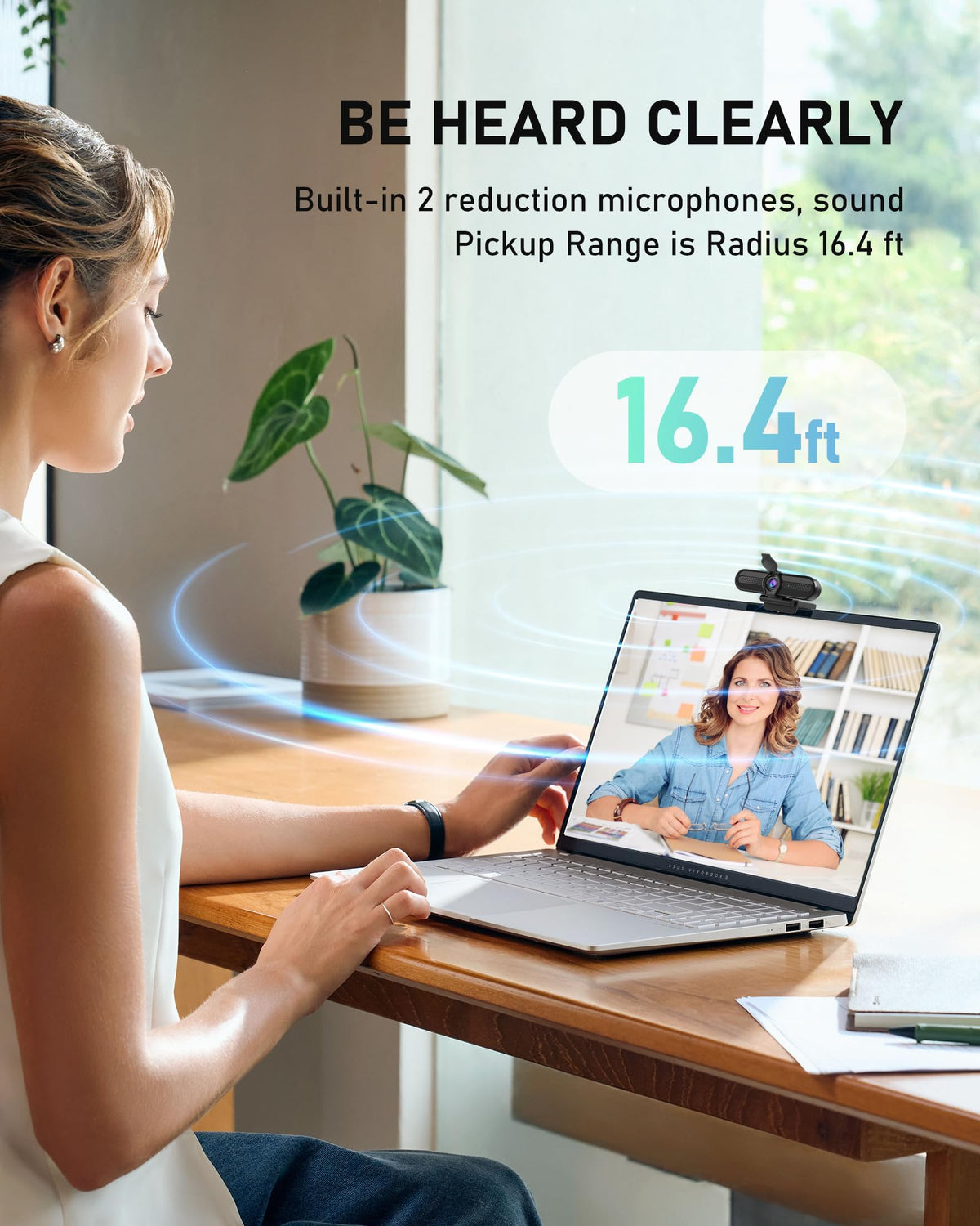 saylas 4K Webcam with Microphone, 78°FOV FHD PC Camera with 4K/2K/30fps, 1080P/60fps, Privacy Cover, USB Web Cam, Autofocus, External Webcam for PC, Computer Web Camera for Laptop, Mac, Zoom