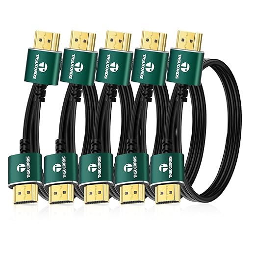 Slim HDMI Cables 3.3FT 5Pack, Ultra Soft & Thin HDMI to HDMI Cord, Extreme Flexible & Skinny HDMI Wire Supports High Speed 4K@60Hz 18gbps 2160p 1080p