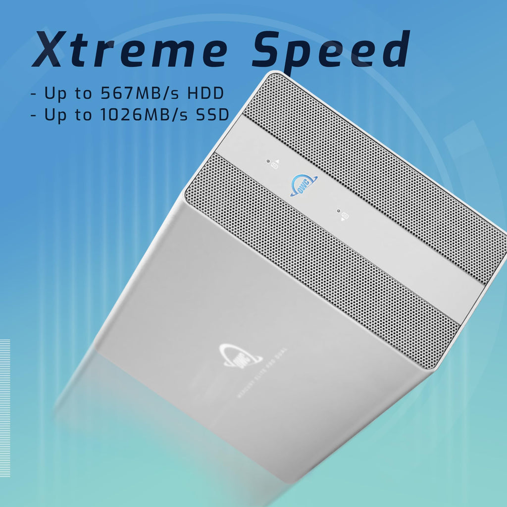 OWC Mercury Elite Pro Dual with 3-Port Hub 16TB RAID USB 10Gb/s Storage