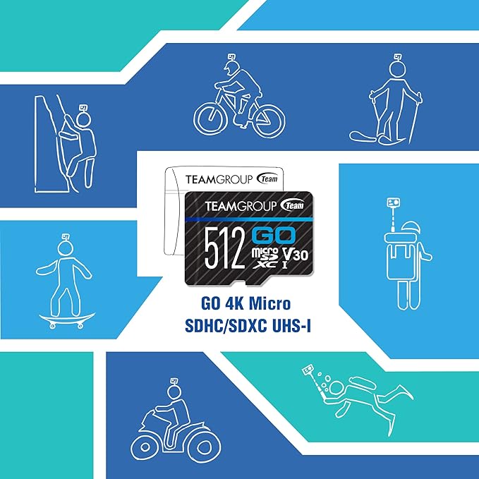 TEAMGROUP GO Card 128GB 10 Pack Micro SDXC UHS-I U3 V30 4K for GoPro & Drone & Action Cameras High Speed Flash Memory Card with Adapter for Outdoor Sports, 4K Shooting, Nintendo-Switch TGUSDX128GU373