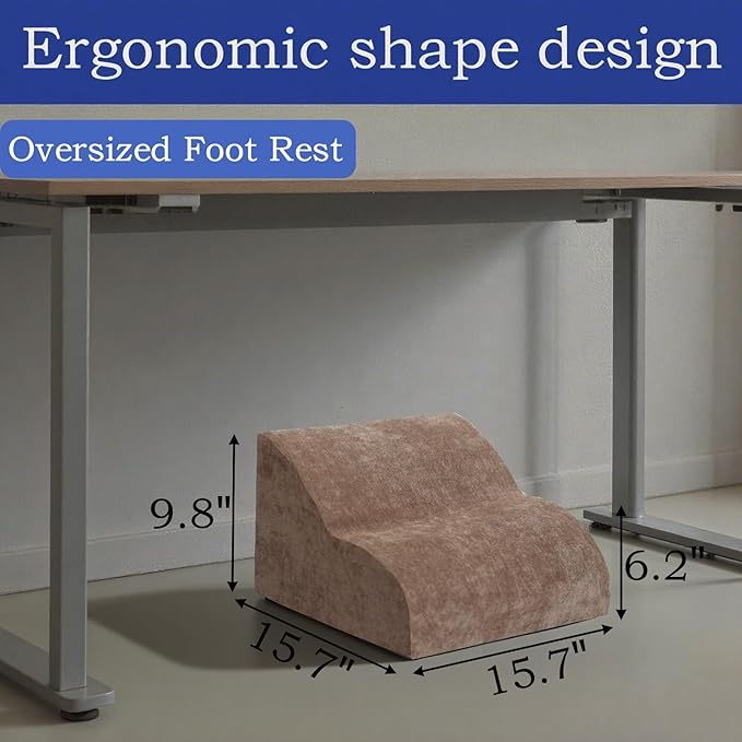 Foot Rest for Under Desk at Work.Multifunctional 3-Tier Foot Stool,with Washable Footrest.for Under Desk,Office Chair Gaming Chair & Sofa,Leg Elevation Pillow,Supports Posture-Brown