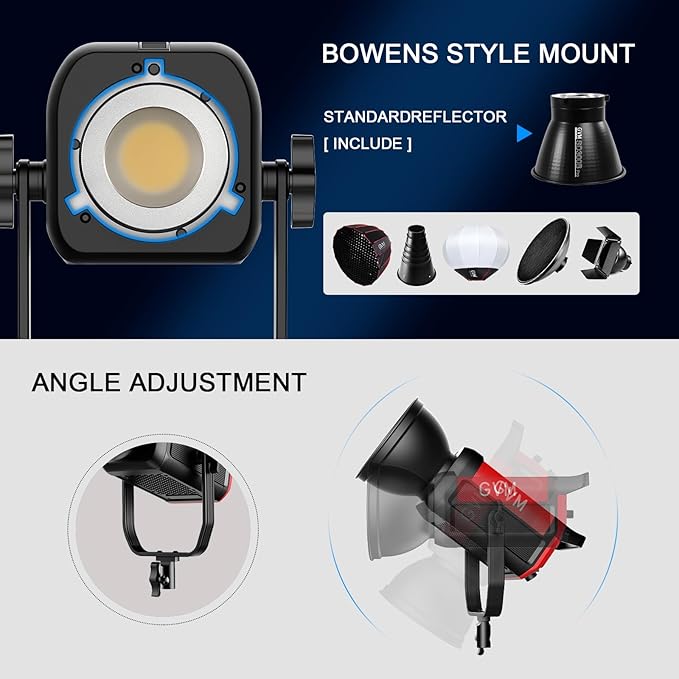 GVM LED Video Light Kit 65000Lux/m, 300W Studio Lights with Lantern Softbox, Dimmable 2700-6800K Video Lighting with Bowens Mount, Photography Lighting for Video Recording CRI 97+ 12 Effects