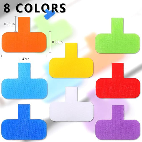80 Pieces Self-Adhesive Cable Labels Multi-Color Cord Wire Labels, Nylon Writable Oval Tags, Hook and Loop Wire Tags for Cable Management, Computers and More