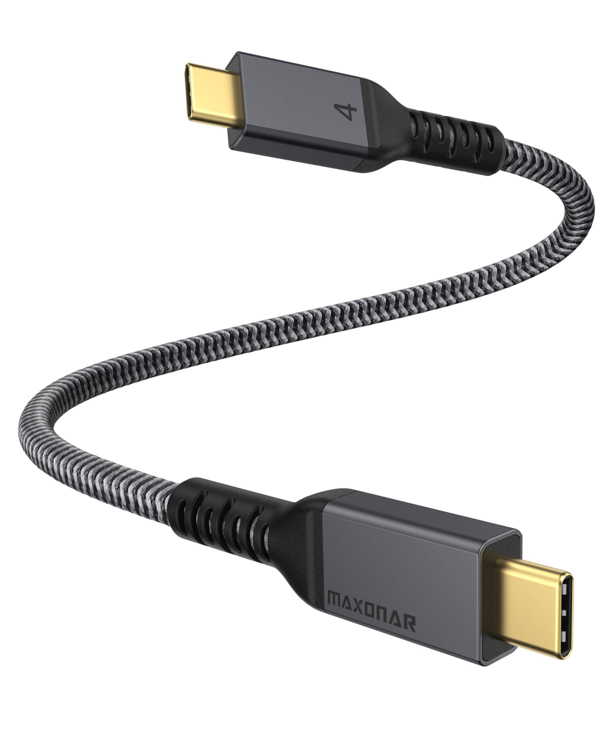 Maxonar [4Ft] Thunderbolt 4 Cable, 240W Thunderbolt Cable 40Gbps Sync 8K/5K@60Hz Display and for Thunderbolt 4, Thunderbolt 3, USB4, and USB-C Devices