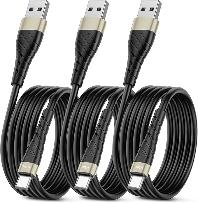 OIITH 3FT Gold 3Pack USB Type C to USB A 3A Fast Charging Cable for iPhone 15/15 Plus/15 Pro/15 Pro Max/Samsung/Pad/Laptop/LG