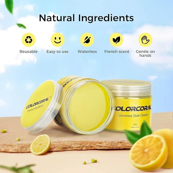 COLORCORAL 2Pack Keyboard Cleaning Gel Set Universal Dust Cleaner for PC Keyboard Cleaning Car Detailing Slime Laptop Dusting Home and Office Electronics Cleaning Kit Computer Cleaning Slime