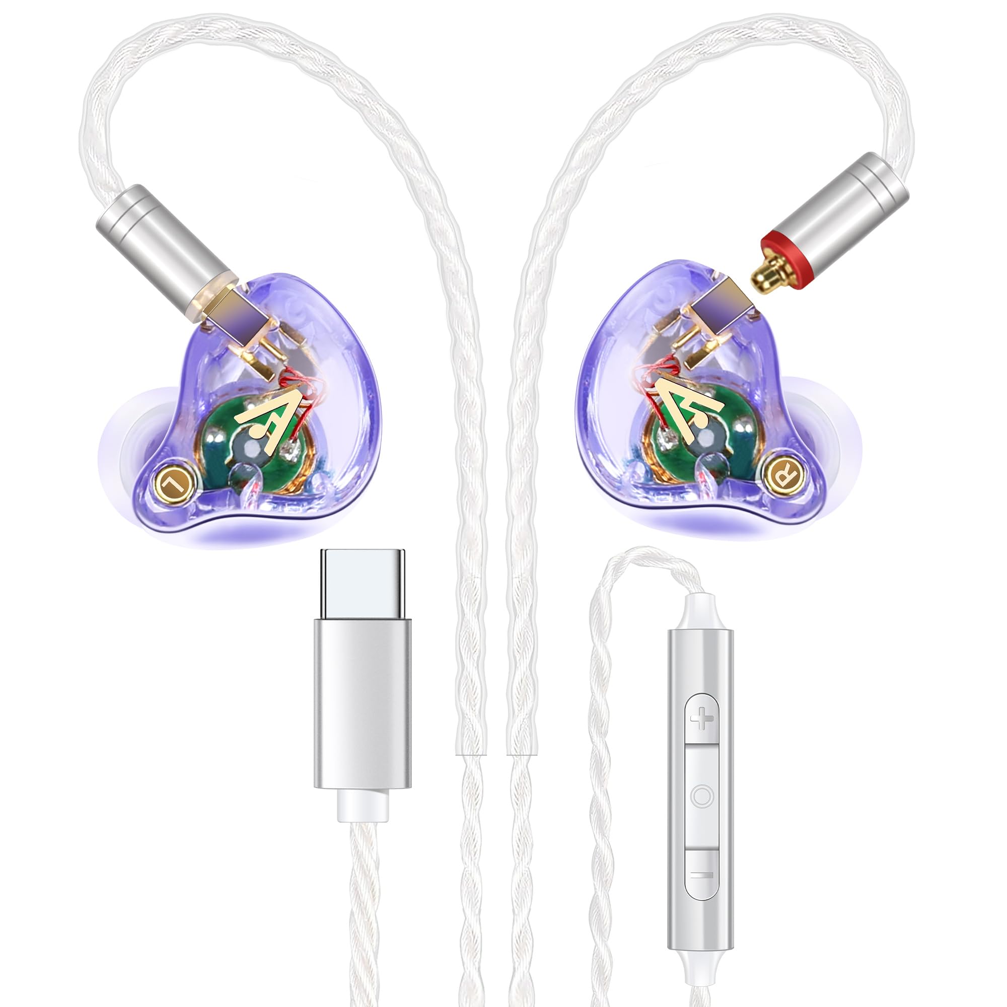 Audiovance Vibes 202MC USB-C HiFi Wired Earbuds Type-C Headphones with Mic