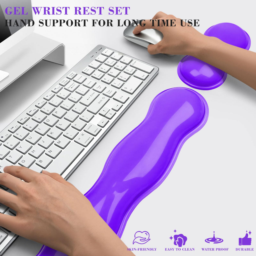 ABRONDA Gel Wrist Rest for Keyboard and Mouse, Wrist Rest for Keyboard, Mouse Wrist Support, Pain Relief, Cool Touch, Non-Skid, Mouse Wrist pad