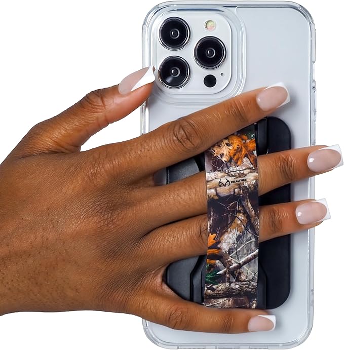 LoveHandle PRO MagSafe Compatible Magnetic Phone Grip w/Kickstand - Mount, Strap and Stand for Smartphone and Tablet - MagSafe Ring Included - Fits All Devices - Realtree Edge Camo