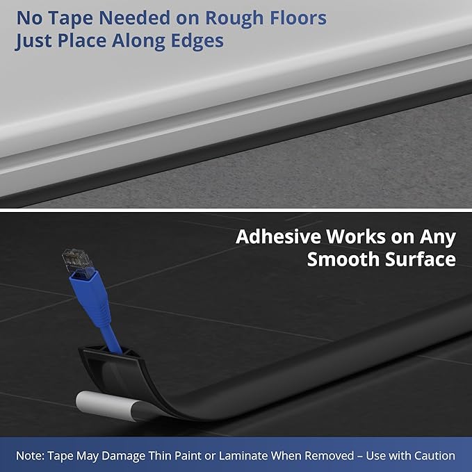 ZhiYo 10ft Cord Covers for Wires on Floor, Cord Hider Floor Hide Extension Cords, Soft PVC Cable Cover Cable Protector, Wire Cavity W0.62in H0.31in, Vintage Coffee